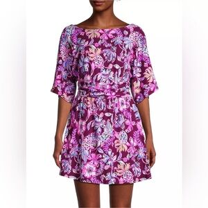 Lilly Pulitzer Parigi Boat Neck Romper in Amarena Cherry Tropical With A Twist